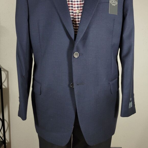 Pronto Uomo Platinum Men's Sport Coat Suit Jacket Two Button Navy Wool 42R NEW - Picture 7 of 14